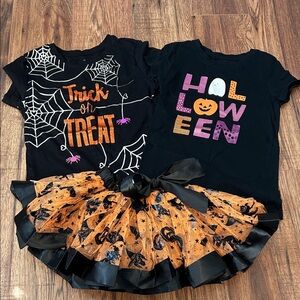 Girls Halloween T-Shirt and Skirt Bundle